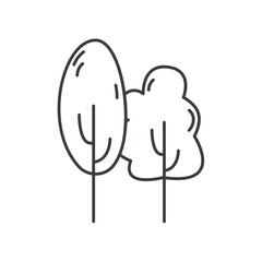 Element of Save the planet themed set in black line design. This powerful tree symbolize the vital role of trees in our ecosystem and the need to protect and preserve them. Vector illustration.