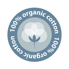 Natural organic cotton liner labels and badges - vector, icon, sticker, logo, stamp, tag.