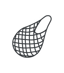 Element of Save the planet themed set in black line design. Eco bag serve as a reminder that small changes in consumption habits can have a big impact on saving our planet. Vector illustration.