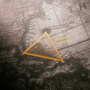 Ancient Maritime Map Highlighting the Enigmatic Bermuda Triangle
