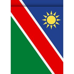 Fototapeta premium Namibia flag or pennant isolated on white background. Pennant flag icon.