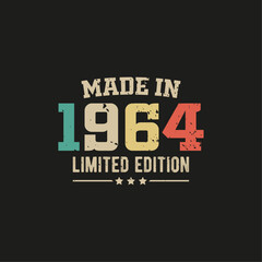 Naklejka na ściany i meble Made in 1964 limited edition t-shirt design