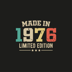Made in 1976 limited edition t-shirt design