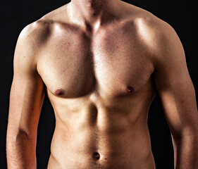 Fototapeta na wymiar High-definition image showcasing the detailed muscular torso of