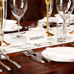 Exquisite Reserved Table Setting for Upscale Dining Experience