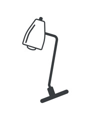Freelance element of set in black line design. A desk lamp can illuminate a freelancer's workspace, highlighting their dedication to work from home. Vector illustration.