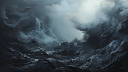 Abstract rough strokes black oil painting texture, generative ai - obrazy, fototapety, plakaty