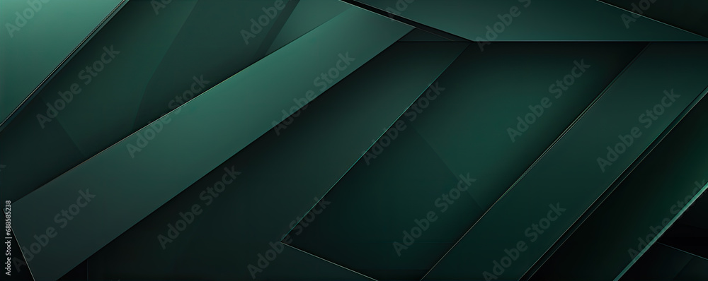 Aufkleber dark green abstract in wide banner shape. polygon elegant or frame background. copy space for text.