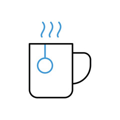  Black Tea icon vector stock illustration