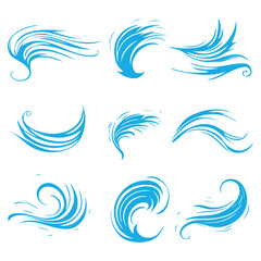 Fototapeta na wymiar Wind icons vector. Wind and air illustration