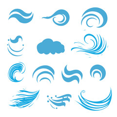 Fototapeta na wymiar Wind icons vector. Wind and air illustration