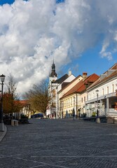 Fototapeta premium Street view of beautiful old town of Novo mesto in Slovenia