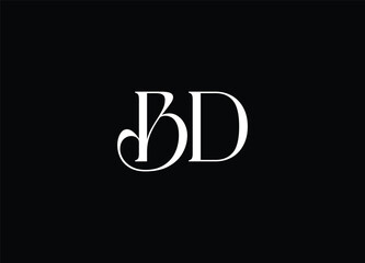 BD Initial Letter Icon Logo Design Vector Illustration