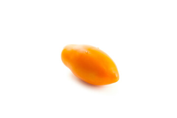 Yellow tomato isolated on white background with clipping path. .