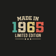 Naklejka na ściany i meble Made in 1965 limited edition t-shirt design