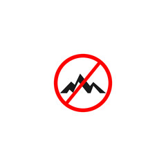No Mission Mountain Flag icon  isolated on white background 