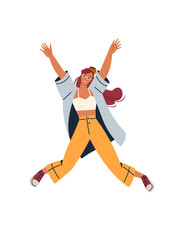Fototapeta na wymiar Jumping people vector illustration. People find happiness in carefree act leaping with joyous abandon Success and happiness intertwine in spirited actions jumping people The jumping people metaphor