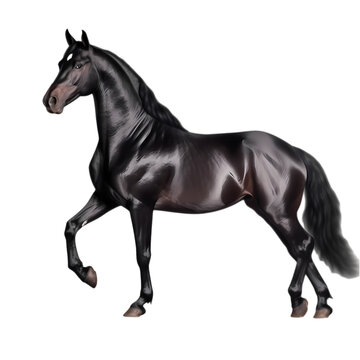 Black horse isolated on transparent background
