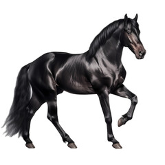 Naklejka na ściany i meble Black horse isolated on transparent background