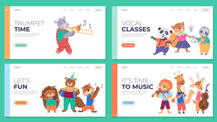 Animal band vector illustration. The zoo comes alive with festive animal band, celebrating wildlife in musical harmony Join cheerful event as animal band metaphorically transforms zoo