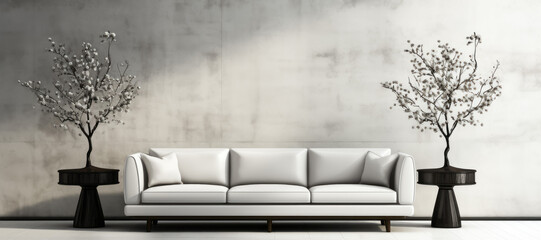 3d rendering of a white sofa in a modern living room