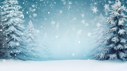 Winter Background with Snow and Trees is a serene and snowy landscape image. It's perfect for winter-themed designs, holiday cards, seasonal promotions, and outdoor-related content. copy spcae 