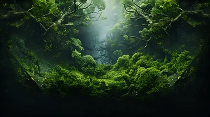 green forest in the night, green plants in a large amount , green natural view  © Micro