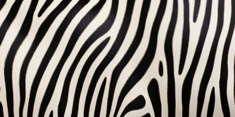 Fototapeta na wymiar Black and White Animal Skin Texture. Zebra Stripes, Wildlife Pattern Background