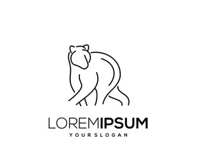 Single Line Bear Mascot