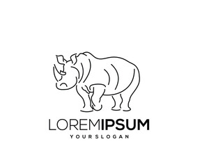 Single Line Rhino Icon
