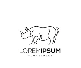 Single Line Rhino Icon
