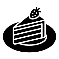strawberry cake glyph icon
