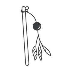 Element of pets themed set. The funny toy, which is depicted in this picture in the style of black lines, is designed to play with dogs and develop them. Vector illustration.