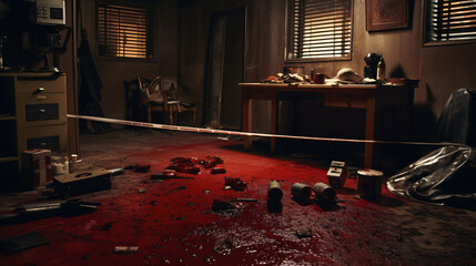 Crime scene of a murder case