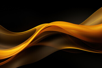 Illustration of a dynamic black and yellow abstract background. Generative AI