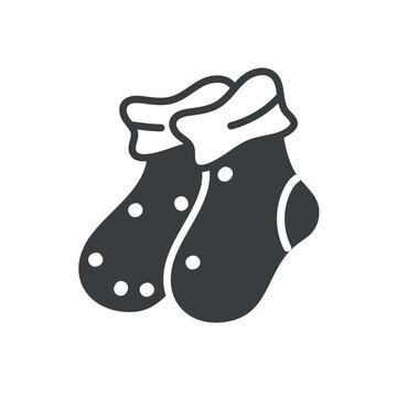 Element of pregnancy themed set. This picture shows socks for newborns that protect little hands from environmental irritants. Vector illustration.