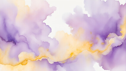 watercolor hand painted background, soft and dreamy purple and yellow color