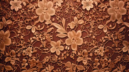 Brown lace texture. - obrazy, fototapety, plakaty