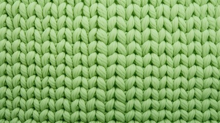 Light green woolen knitted fabric texture.