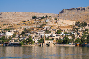 Fototapeta na wymiar View of the city center in Halfeti district of Sanliurfa.