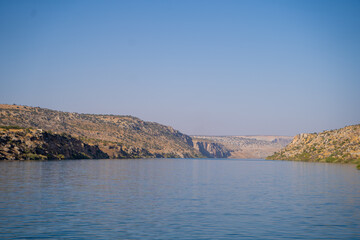 Fototapeta na wymiar View of river Euphrates in Halfeti, Sanliurfa.