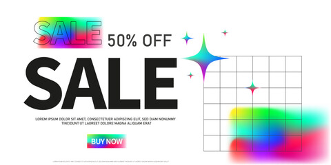 Trendy brutalism style  sale template