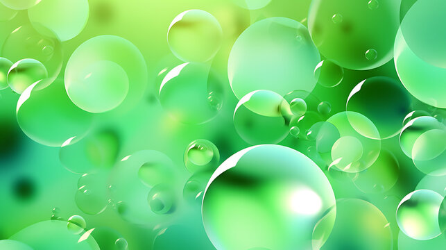 Light Green Blurred bubbles on abstract background with colorful gradient