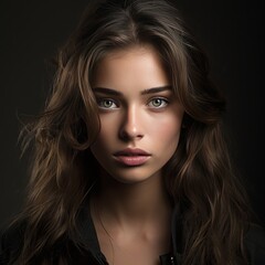 Fototapeta premium fashion portrait photography, supermodel, with emotive eyes, high quality