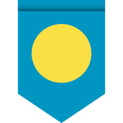 Palau flag or pennant isolated on white background. Pennant flag icon.