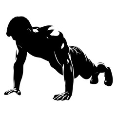 A man Pushup vector silhouette illustration, gym vector silhouette