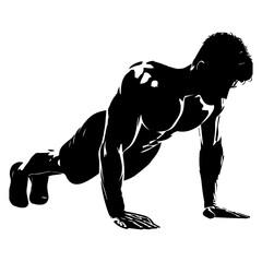 A man Pushup vector silhouette illustration, gym vector silhouette