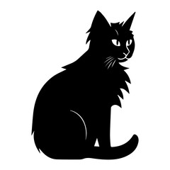 Cat vector silhouette illustration black color illustration