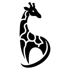 Giraffe vector logo illustration black color, Giraffe vector silhouette Isolated white background