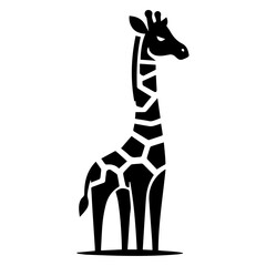 Giraffe vector logo illustration black color, Giraffe vector silhouette Isolated white background
